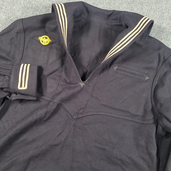 US Navy Other - Vintage Naval Clothing Factory Sailor Shirt Mens Navy Blue Wool Jumper 40s 50s